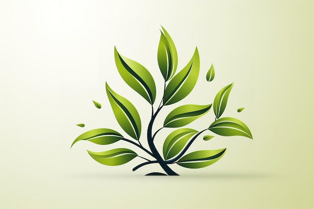 Green tea leaves bud vector isolated illustration