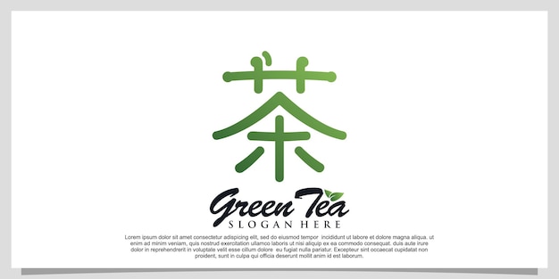 Green tea logo design and inspiration isolated on white background Premium Vector Part 2