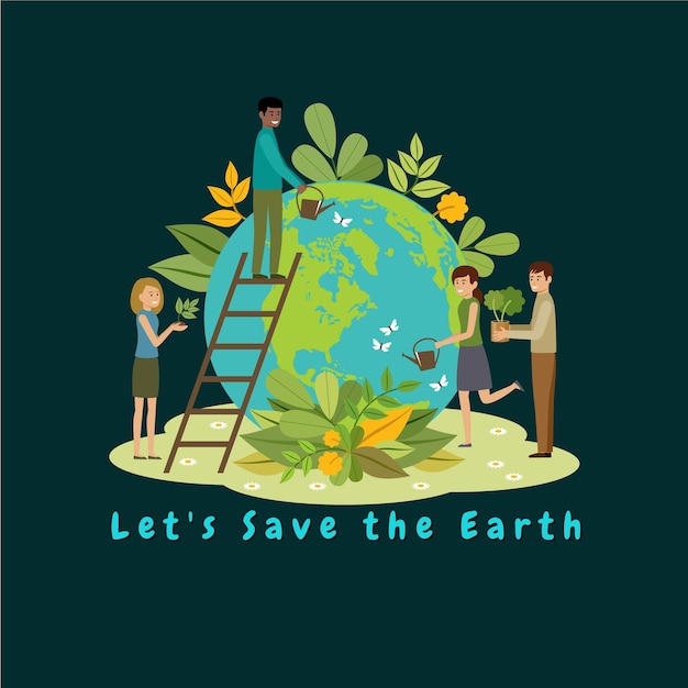 Green Teal Simple Minimalist Illustration Earth Day Instagram Post