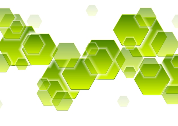 Green tech hexagons abstract geometric background Vector design