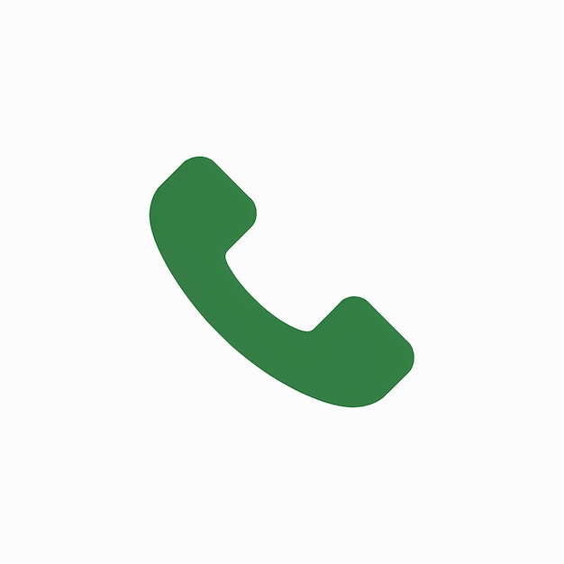 Vector a green telephone receiver icon which is a stylized representation of a traditional telephone hands