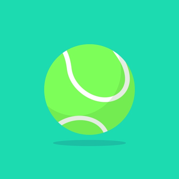 Green tennis ball illustration Flat vector illustration of tennis sport ball