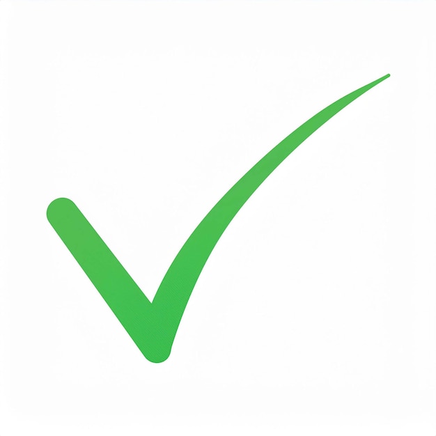 Vector a green tick is on a white background with a green tick mark