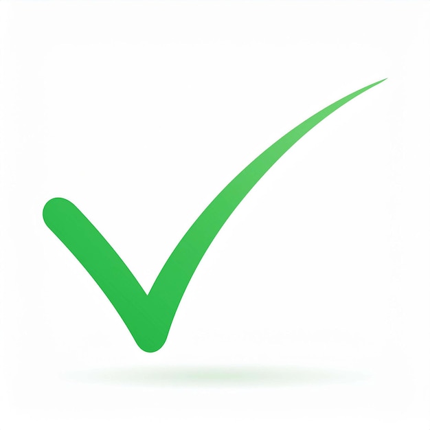 green tick on a white background with a green tick on it