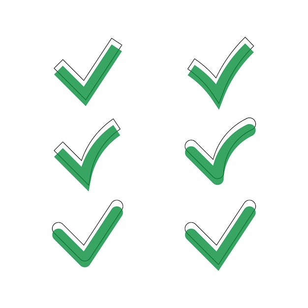 green ticks. Template design. Vector illustration. Stock image.