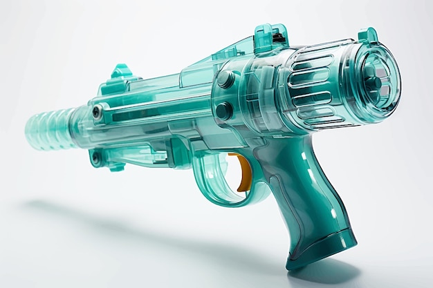 Vector a green toy gun with a blue handle and a green plastic handlea toy blaster pistol with a green hand