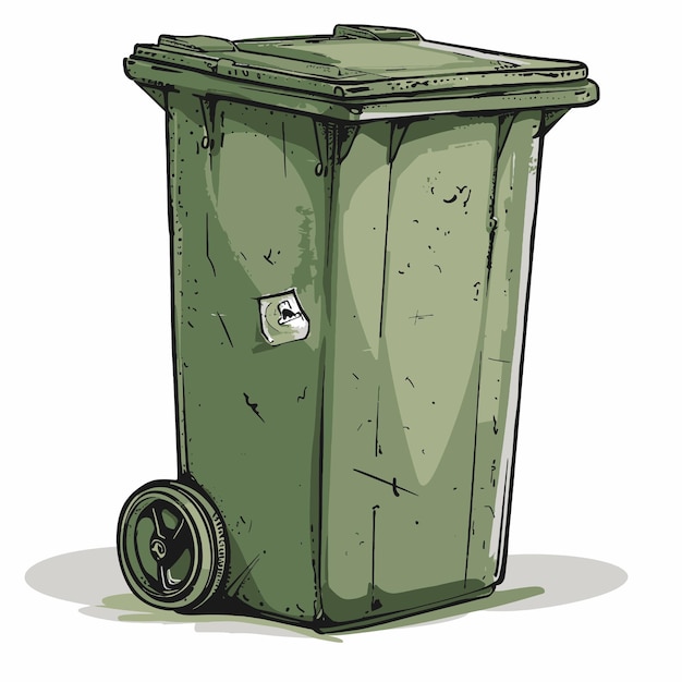 Vector a green trash can with a label that says quot waste quot on it