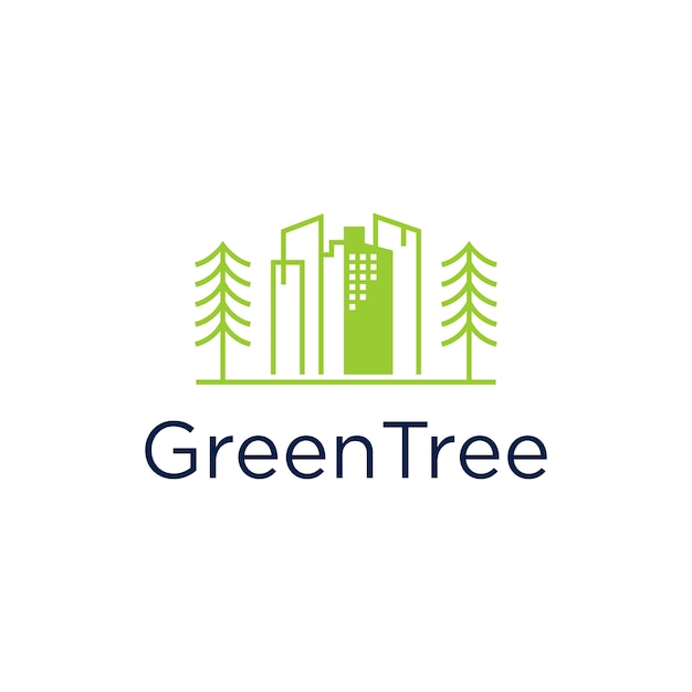 Green tree house logo