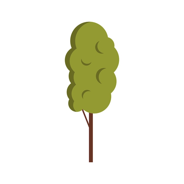 Green tree icon in flat style on a white background