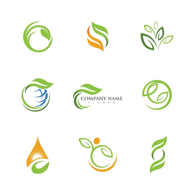 Green Tree leaf ecology nature element vector design