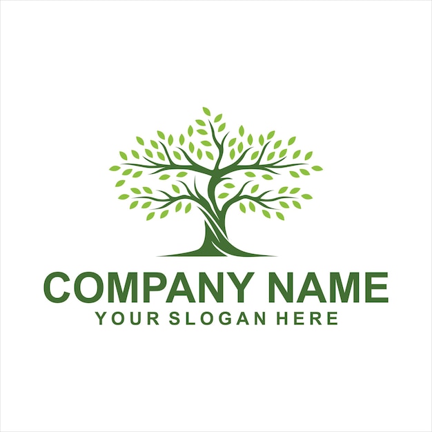 green tree leaf logo vector