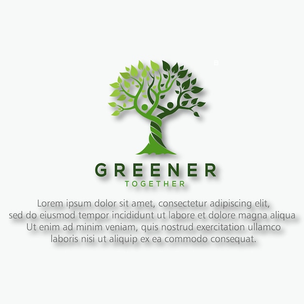 green Tree life logo Premium Vector