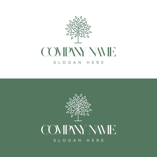 Green Tree Logo TemplateAbstract balance and life design template