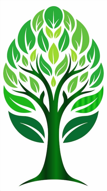 a green tree with a green leaf on it