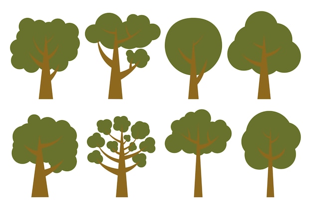 Green trees Collection of illustrations of trees Wood for every taste Abstraction of trees