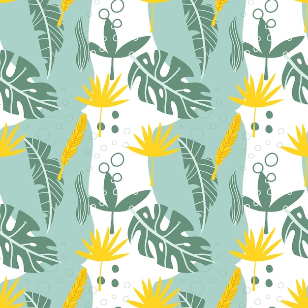 Green tropical foliage seamless pattern Modern vector for paper wallpaper fabric interior design