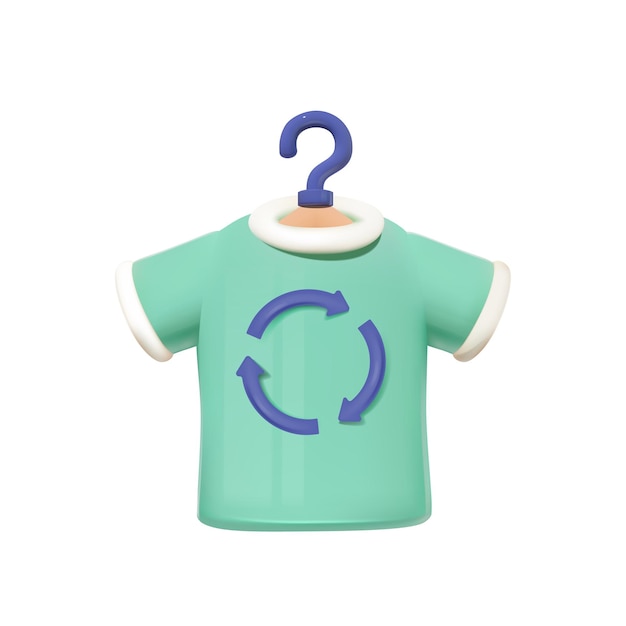 Green Tshirt with recycling symbol on hanger