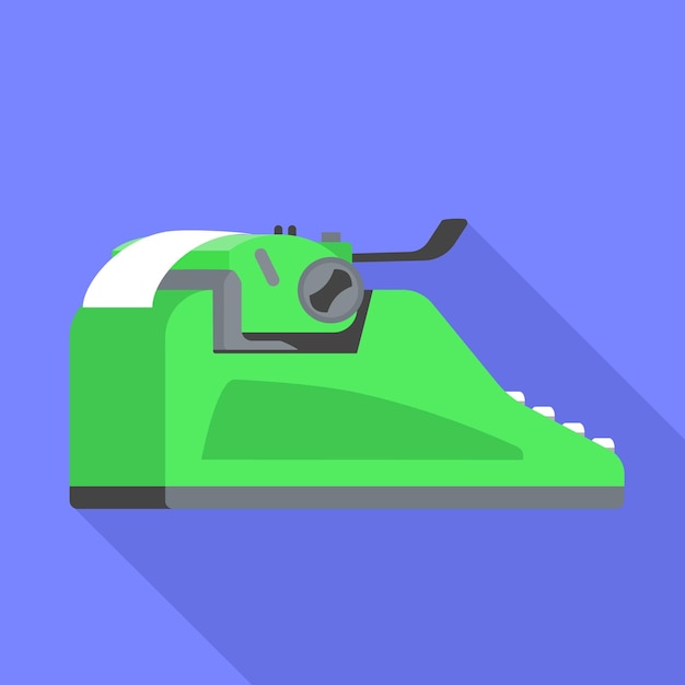 Green typewriter icon Flat illustration of green typewriter vector icon for web design