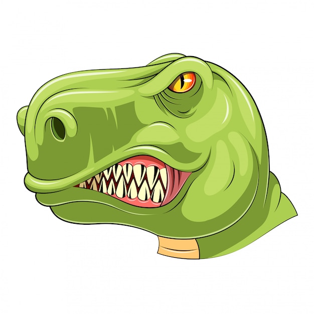 Green tyrannosaurus head mascot