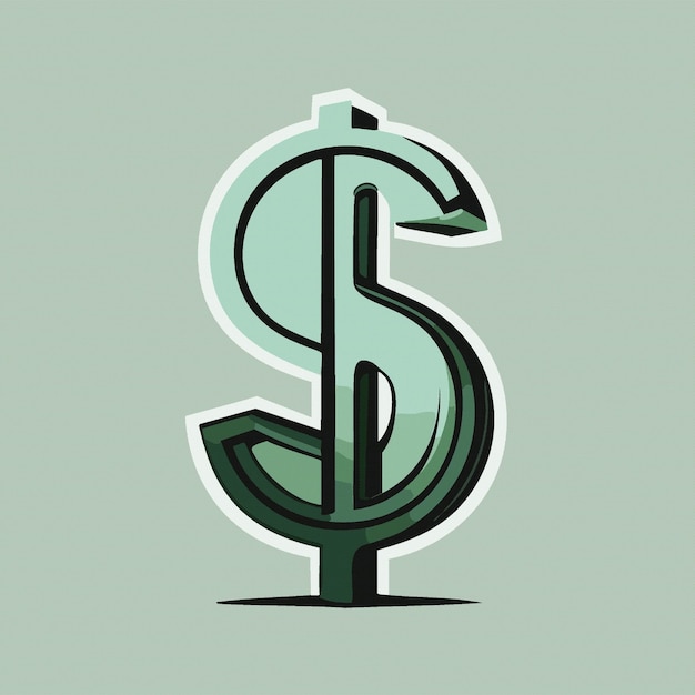 Green US Dollar sign in circle money payment finance concept vector illustration