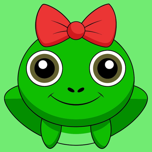 green vector illustration kawaii