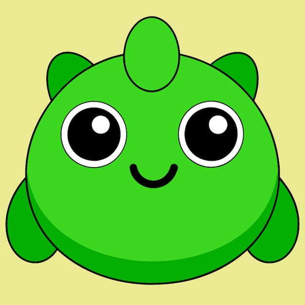 green vector illustration kawaii