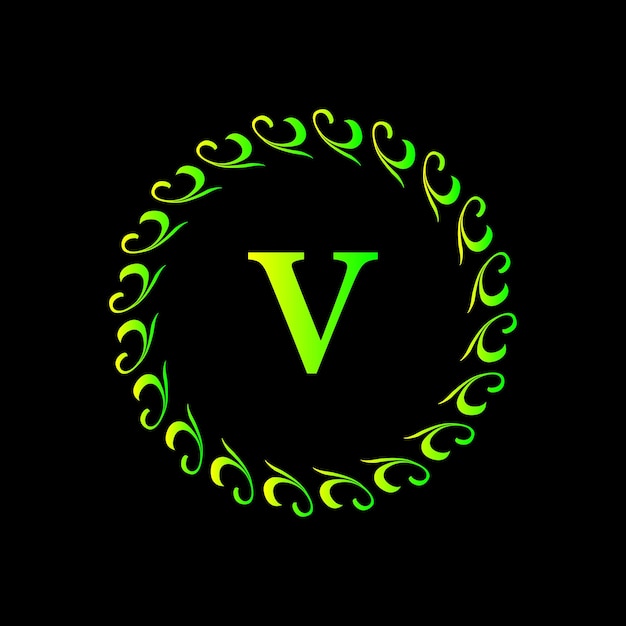 Green vector initial font 3d logo design