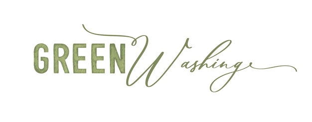 Green Washing Concept logo Calligraphy watercolor inscription