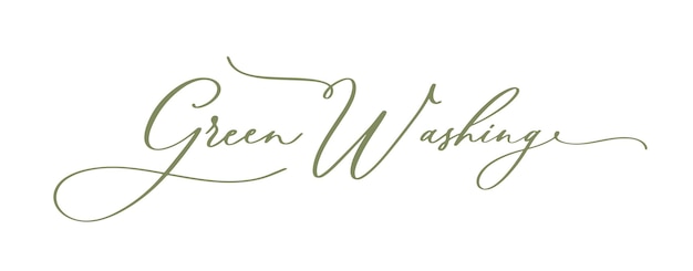 Green Washing Concept logo Calligraphy watercolor inscription