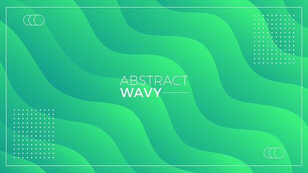 Green Wavy Abstract Background