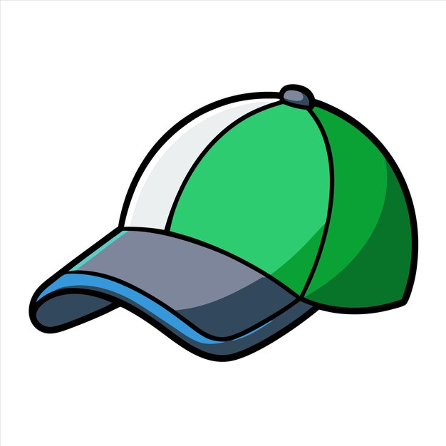 a green and white cap with a green cap on it