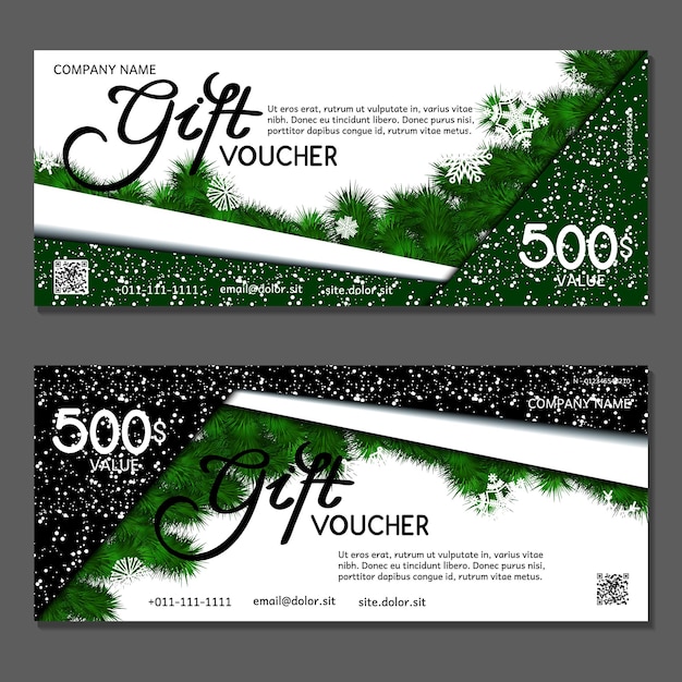 Vector a green and white card with a black background that says quot gift quot