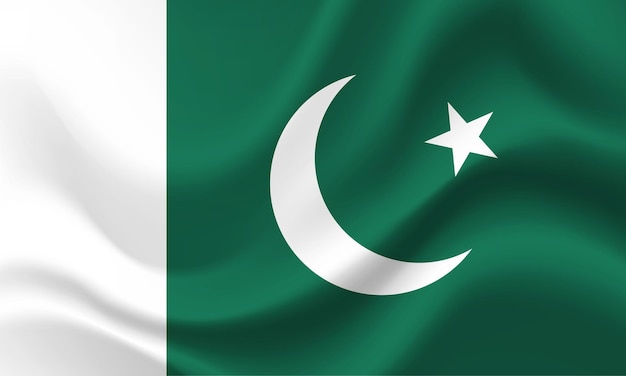 A green and white flag with a star on it.