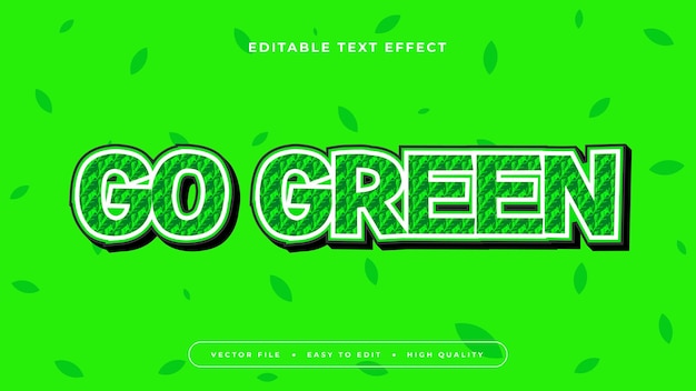 Green and white go green 3d editable text effect font style