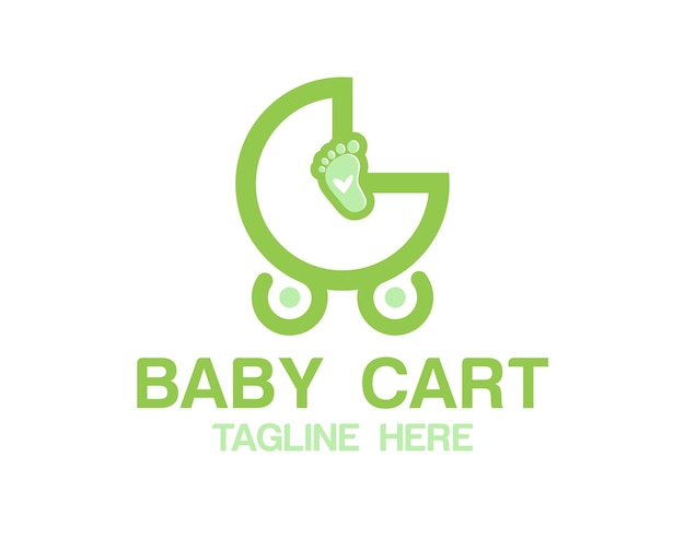 a green and white logo for baby cart