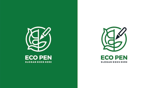 a green and white logo for the environment pen