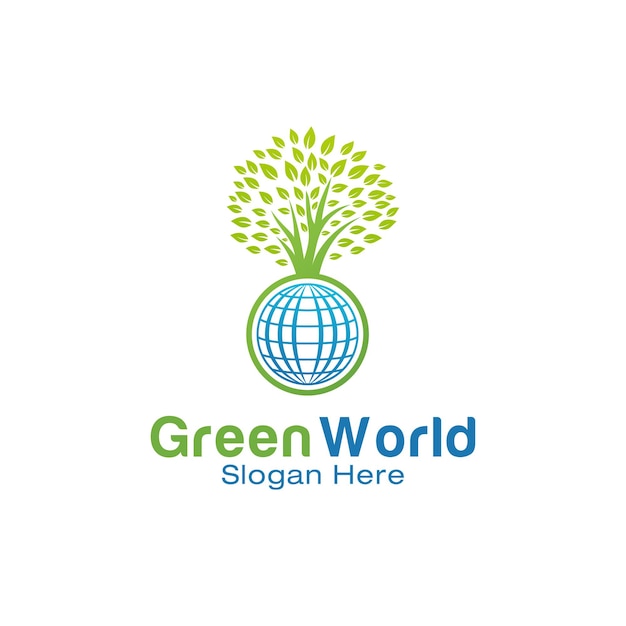 Green World Logo design Template