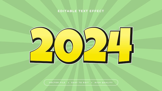 Green and yellow 2024 3d editable text effect font style