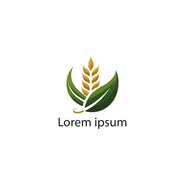 a green and yellow logo of a wheat and a leaf