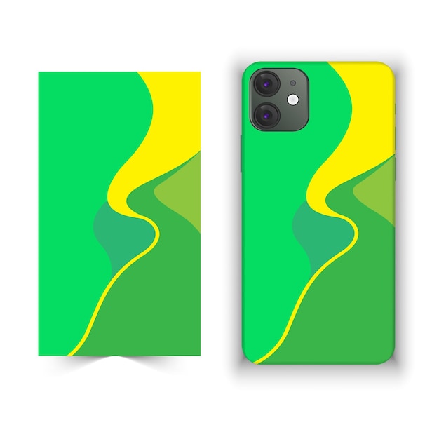 Vector a green and yellow phone with a green and yellow back