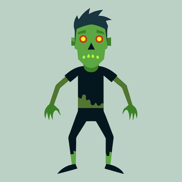 Vector a green zombie with a green mask on it