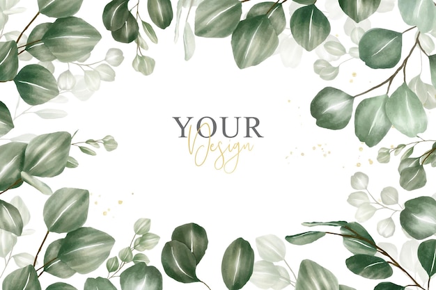 Greenery Watercolor Floral Arrangement Background Design