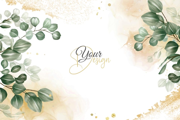 Greenery Watercolor Floral Arrangement Background