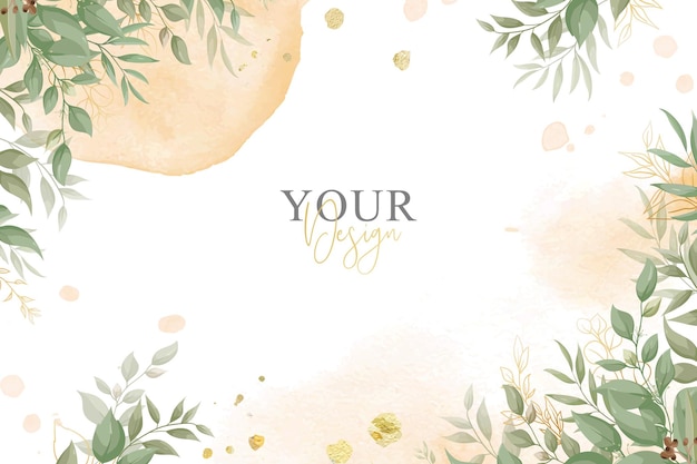 Greenery Wedding Invitation Design with Elegant Floral and Watercolor