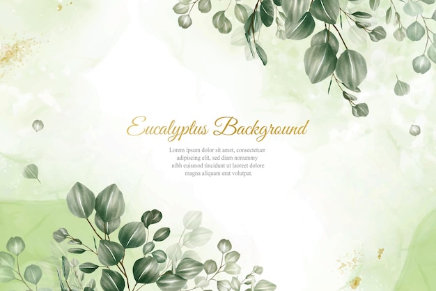 greenery wedding invitation design with eucalyptus arrangement