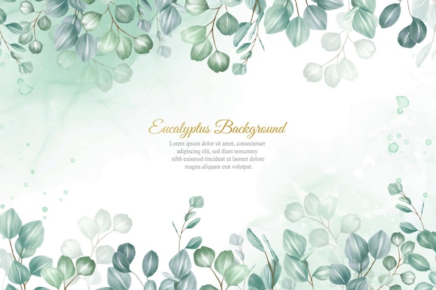 greenery wedding invitation design with eucalyptus arrangement