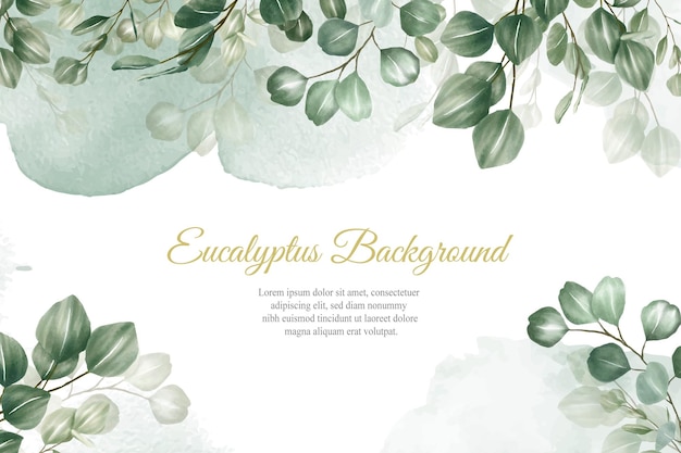 greenery wedding invitation design with eucalyptus arrangement