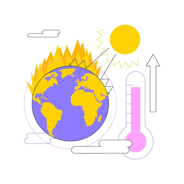 Greenhouse effect abstract concept vector illustration