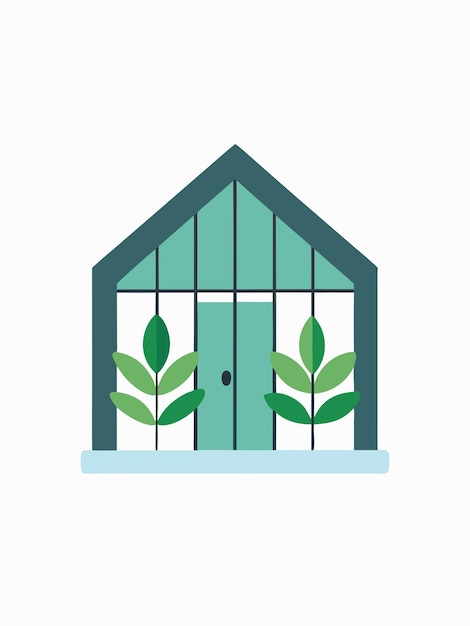 Vector greenhouse flat illustration on white background