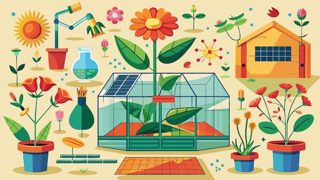 greenhouse flower cultivation vector graphics illustration EPS source file format lossless scaling i